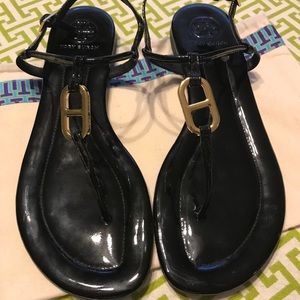 Tory Burch Black Patent Sandal 9.5